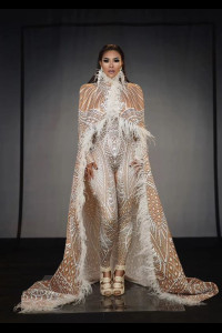 SW041 Printed Jumpsuit with Cape